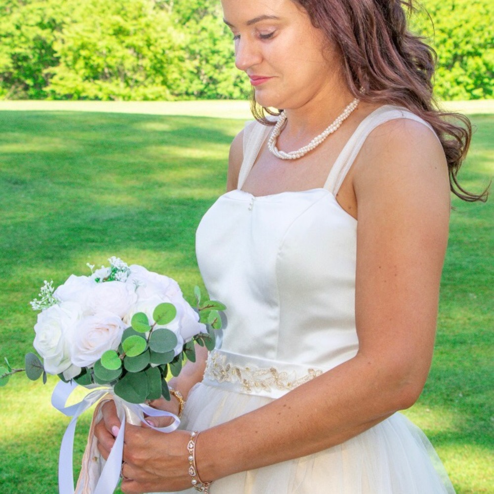 Short Tea Length Cute Wedding Dress - Picture 2 of 6